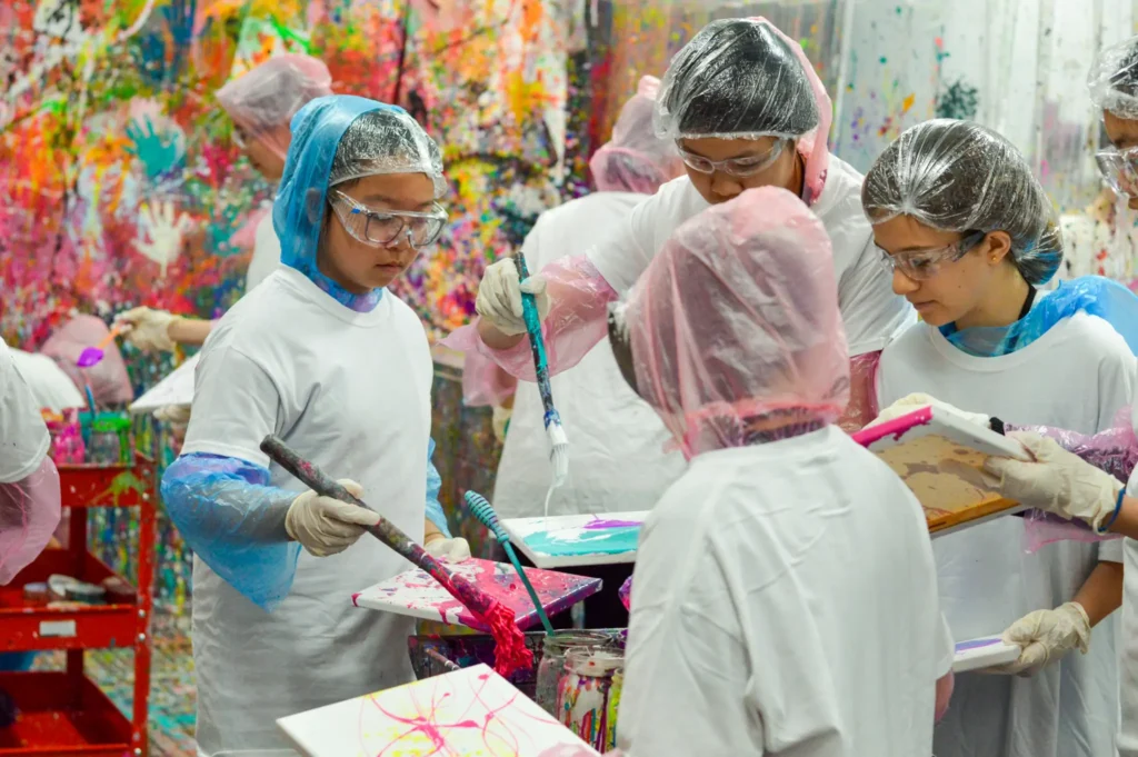 campers painting at Creative Jam Art Co.