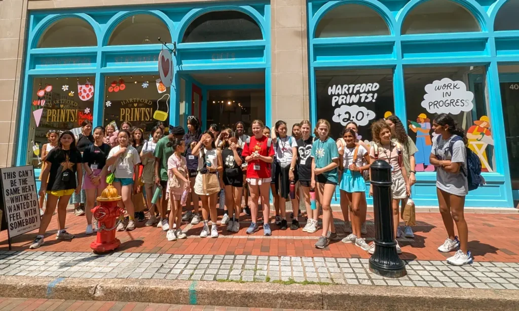 Summer in Farmington T.I.E. campers at Hartford Prints